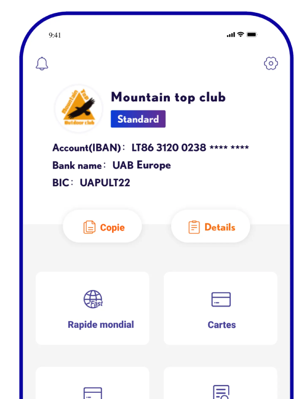 Appli bancaire, account Iban, Payten.pro